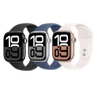 Apple Watch S10 46mm 鈦金屬智慧手錶 - GPS LTE 心率偵測 防潑水 iOS 相容 原色鈦灰石色運動錶帶