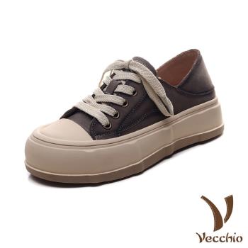【VECCHIO】全真皮兩穿厚底休閒鞋/全真皮頭層牛皮兩穿法設計厚底復古休閒鞋 女鞋 灰