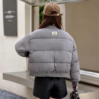 【米蘭精品】羽絨棉外套夾棉夾克-韓版寬鬆棒球服女外套4色m1ae53