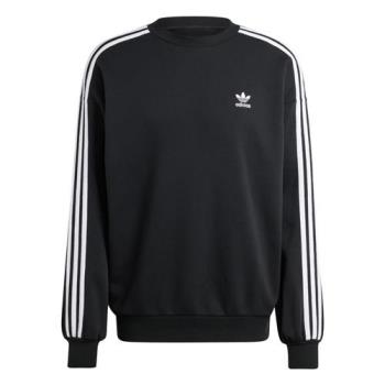 【下殺】Adidas 長袖上衣 男裝 刷毛 寬鬆 黑【運動世界】IZ1829