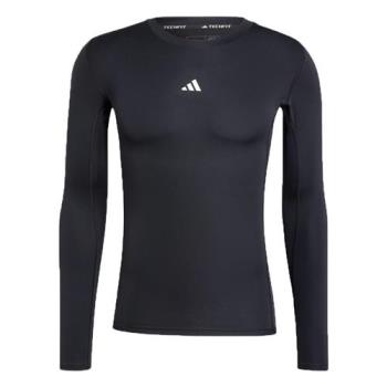 Adidas 緊身長袖上衣 男裝 排汗 黑【運動世界】JE6702
