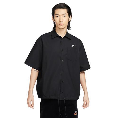 【下殺】Nike 短袖襯衫 男裝 抽繩下擺 黑【運動世界】FN3903-010