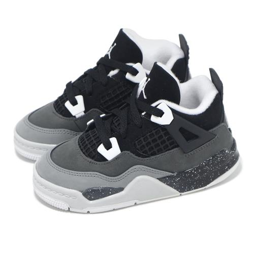 Nike 休閒鞋 Jordan 4 Retro TD 小童 黑白 恐懼 Fear 小朋友 嬰兒鞋 AJ4 FV4538-002