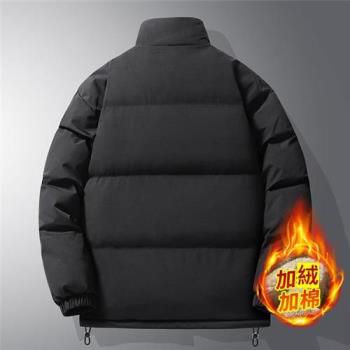 【米蘭精品】休閒夾克保暖外套-羊羔絨保暖立領男外套黑色74it13