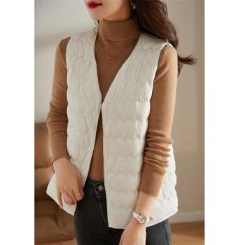 【米蘭精品】羽絨外套鴨絨夾克-優雅氣質圓領輕薄女外套3色74ip41