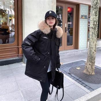【米蘭精品】羽絨外套鴨絨夾克-冬季百搭日常輕盈女外套2色74ip34