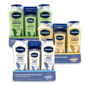 Vaseline 凡士林 潤膚乳液組 600mlx2 + 295mlx1(深層修護/蘆薈舒緩/專業修護)