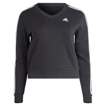 【下殺】Adidas 長袖上衣 女裝 V領 棉 黑【運動世界】IQ4835