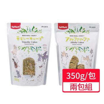【PETBEST】歡樂時光提摩西牧草磚 / 苜蓿草牧草磚 350g 兩包組