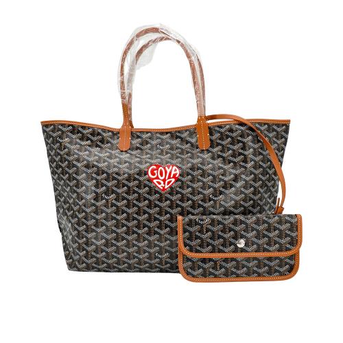 Goyard Tote PM 印花帆布紅色愛心肩背托特包(黑)