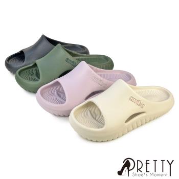 Pretty 男女 拖鞋 防水拖鞋 厚底 輕量 室內 戶外 沙灘 舒壓 臺灣製N-01560