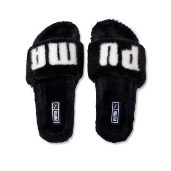 Puma Leadcat 2.0 Fuzz Wns 女鞋 黑色 運動 休閒 毛毛拖 絨毛 拖鞋 38731301