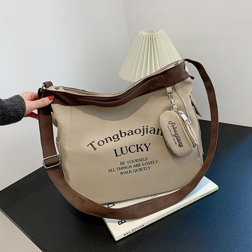  日韓水漾 女包帆布包日韓系大容量學生單肩包文藝休閒百搭斜背包