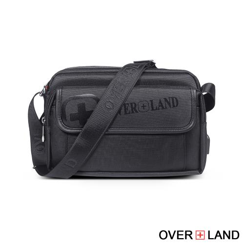 OVERLAND - 美式十字軍 - LOGO浮印掀蓋造型斜背包(大/L) - 5714