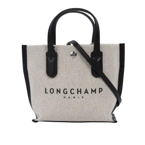 LONGCHAMP Essential 帆布及牛皮手提/斜背二用包(XS)(自然色)