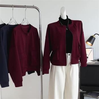 【米蘭精品】風衣外套秋冬大衣-短版工裝棒球實用女外套2色74is43