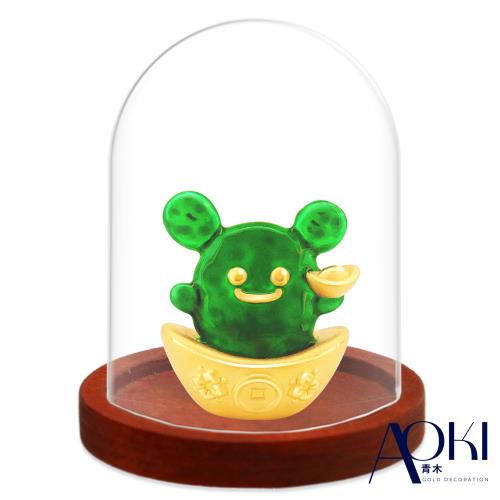 【AOKI青木】純黃金擺件 療癒仙人掌 約重0.71錢±0.03 (招財 辦公室小物）