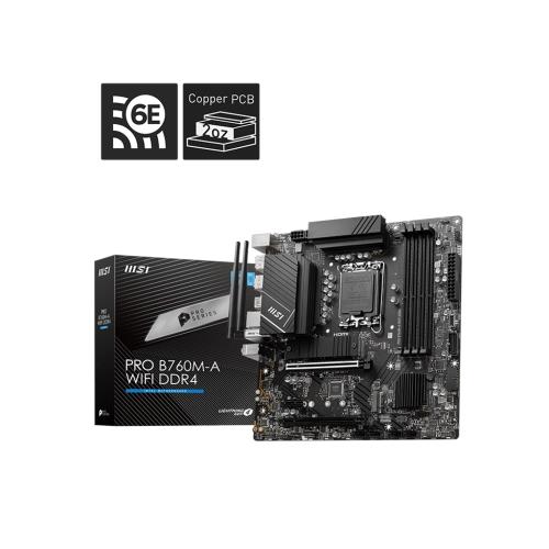 【MSI 微星】PRO B760M-A WIFI D4 主機板｜WiFi穩定傳輸｜文書電競皆宜