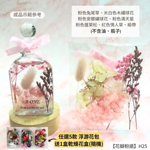 【A-ONE】浮游花DIY花材包 永生滿天星 蓬萊松花材 果實 保鮮油 乾燥花花材包 浮游花材料 H25花瓣粉語