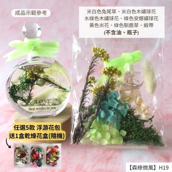【A-ONE】浮游花DIY花材包 永生 永生繡球 短枝綜合乾花材料 花材 馴鹿草 小花瓣不凋花 米花永生花 H19森綠微風