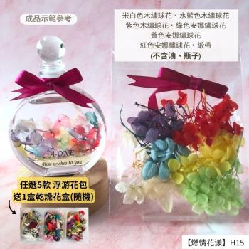【A-ONE】浮游花DIY花材包 麥桿菊花 乾燥花 永生花 安娜繡球花 浮游花瓶 居家裝飾 花束 不凋花 H15燃情花漾