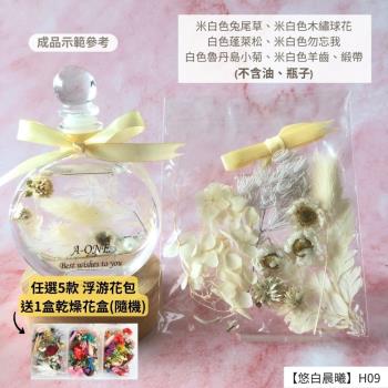【A-ONE】浮游花DIY花材包 乾燥花素材 永生花 手作 生日禮物 情人節 浮油花 浮油花 花材 繡球花 H09悠白晨曦