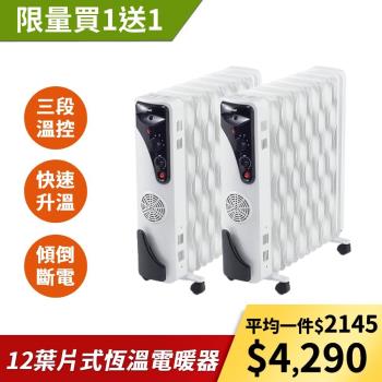 抗寒加碼買一送一↘Abee 快譯通12葉片式熱浪型油葉式電暖器 POL-1202-庫