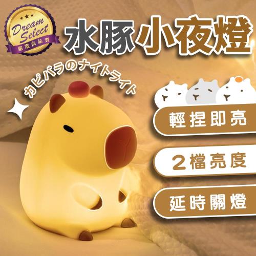 【DREAMSELECT】 水豚小夜燈 卡皮巴拉小夜燈 拍拍燈 小夜燈 夜燈 捏捏燈 水豚君夜燈 交換禮物 卡皮巴拉