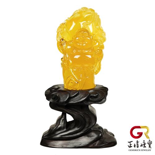 正佳珠寶】 蜜蠟琥珀蒐藏級金包蜜招財彌勒大肚佛187.7g 蜜蠟琥珀擺件