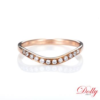 Dolly 18K金 天然鑽石0.15克拉玫瑰金線戒