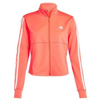 【下殺】Adidas 立領外套 女裝 排汗 拉鍊口袋 橘紅【運動世界】IS3976
