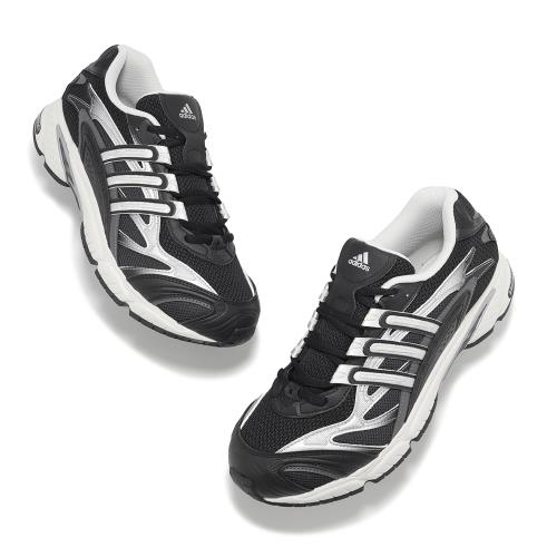 adidas 休閒鞋Temper Run 2.0 男鞋黑白網布拼接復古運動鞋愛迪達IH0404 