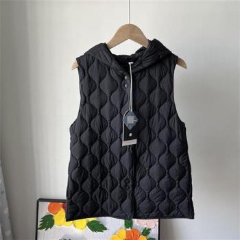 【米蘭精品】羽絨背心鴨絨夾克-90%含絨連帽輕薄短款女外套6色74ia62