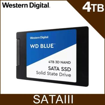 【WD 威騰】BLUE藍標 SA510 4TB 2.5吋 SATA SSD固態硬碟(WDS400T2B0A)