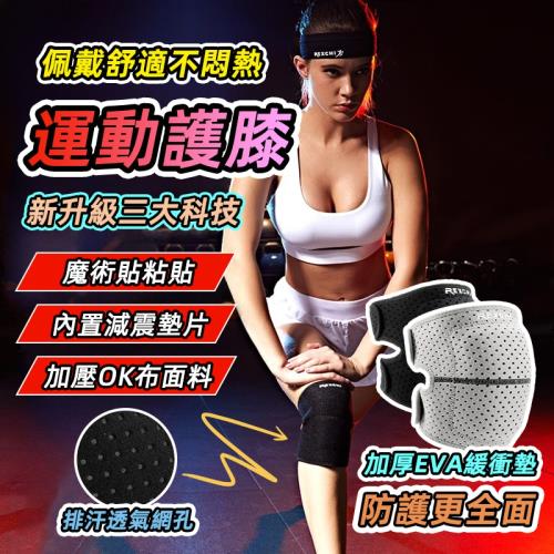 【泰GER生活】三層防護EVA加厚防護護膝 REXCHI 運動護具 蜂巢孔透氣舒適 運動護膝