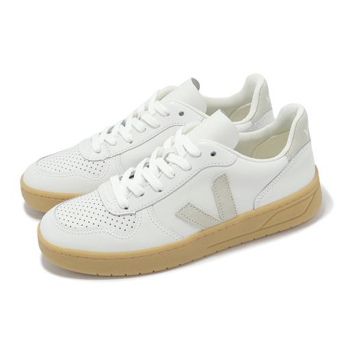 Veja 休閒鞋 V-10 Leather 女鞋 白 灰 膠底 皮革 經典 小白鞋 VX0203665A