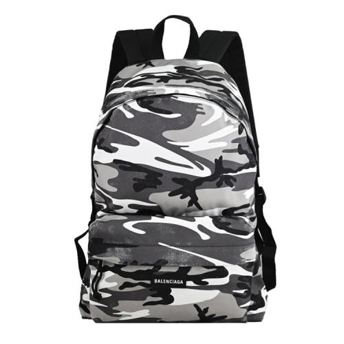 BALENCIAGA 巴黎世家 503221 中性迷彩刷舊大容量後背包.灰白