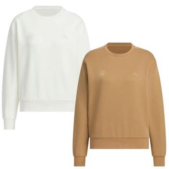 Adidas 長袖上衣 女裝 寬鬆 棉質 白/棕【運動世界】JJ3577/JJ3578