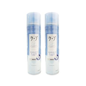 (2罐超值組)日本KAO花王-CAPE速乾持久蓬鬆空氣感美髮定型噴霧180g/罐-無香藍(持久3級)(扁塌髮塑型劑,立體輕盈定型液,頭髮快乾造型慕斯)