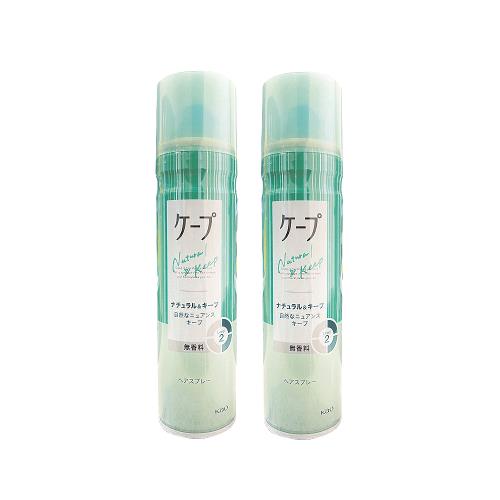 (2罐超值組)日本KAO花王-CAPE速乾持久蓬鬆空氣感美髮定型噴霧180g/罐-無香綠(彈力2級)(扁塌髮塑型劑,立體輕盈定型液,頭髮快乾造型慕斯)