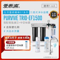 EVERPURE愛惠浦 櫥下型 PURVIVE Trio-EF1500大流量不鏽鋼龍頭三道式生飲淨水器(前置樹脂+中空絲膜)