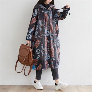 【巴黎精品】風衣外套民族風大衣-做舊大碼秋款水洗牛仔女外套2色a1iq3