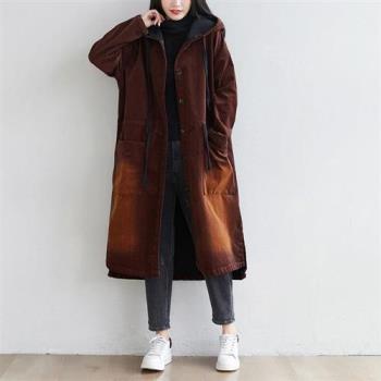 【巴黎精品】風衣外套民族風大衣-韓版復古加絨加厚女外套2色a1iq5