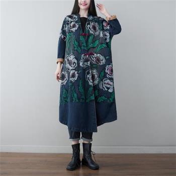 【巴黎精品】風衣外套民族風大衣-文藝水洗大碼開衫女外套2色a1iq11