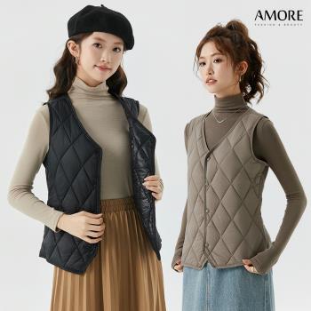 AM艾莫兒 秋冬輕薄保暖短版無袖馬甲背心