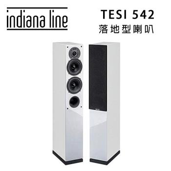 Indiana Line Tesi 542 落地式揚聲器是義大利原裝進口 Hi-Fi 劇院喇叭，適合前置、左右及後置配置，提供前置喇叭、左右喇叭、後置喇叭功能，內建聲音輸入線。尺寸 825 x 135 x 240 mm，每件約 9.4 kg，白色系設計，靈敏度高達 91dB，頻率響應 38 Hz 至 22 kHz，支援 110V 電源與 30-120 W 消耗功率。適閤家庭劇院及音樂愛好者，BSMI 及 NCC 認證，1 年保固，詳細規格請參考說明書。
