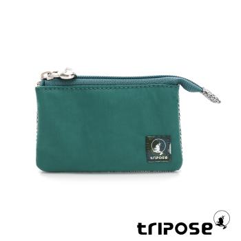 【tripose】漫遊系列巖紋簡約微旅萬用零錢包(森林綠)