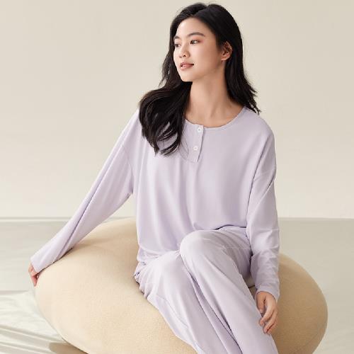 【藍尼居家】★休閒家居帶胸墊睡衣(女睡衣/家居服/舒適)