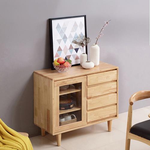 HappyLife 北歐純實木餐邊櫃 90公分 Y11738