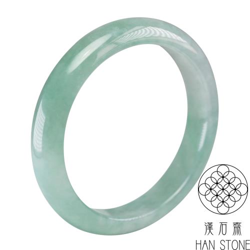 【漢石齋】天然翡翠A貨 手鐲玉鐲 冰種飄花(手圍18.5/版寬12.6mm)